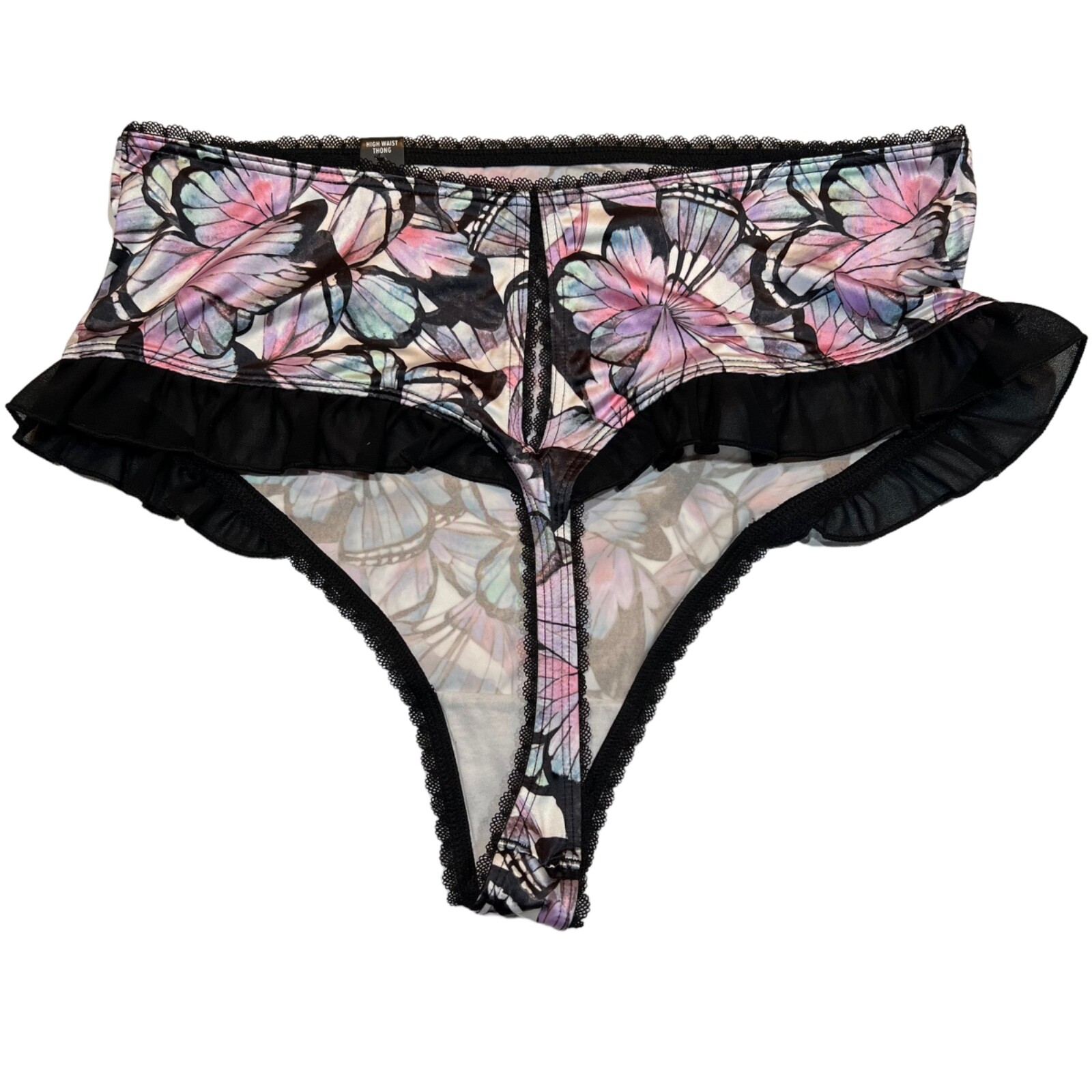 NWT TORRID High Waist Thong Pantie 0X-1X-2X-3X-4X Silky Lace Black Pink