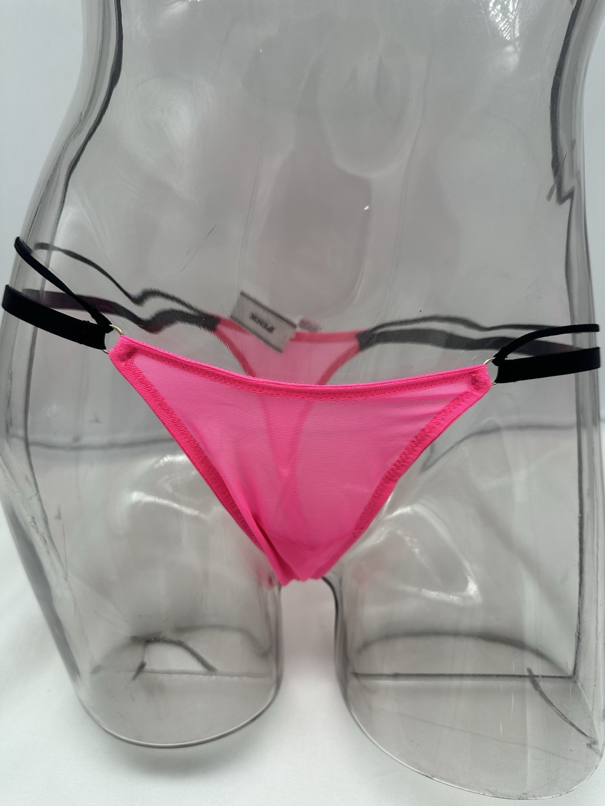 Victoria’s Secret “PINK” Mesh Micro Strappy Thong FALL FOR ME PINK 🌹Large