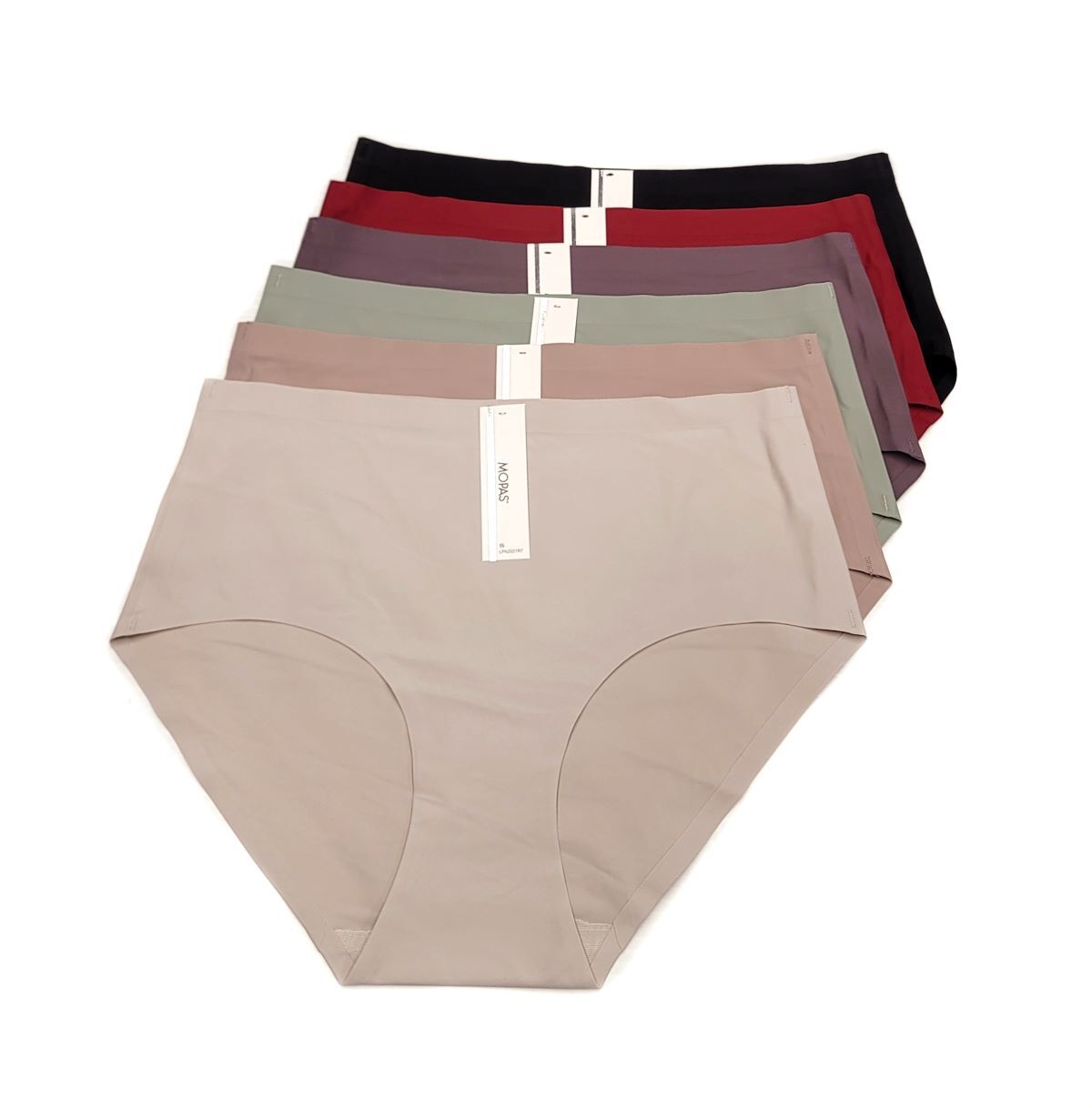 6pk Mopas Women’s Seamless Invisible Panties No Show Laser Cut Briefs Underwear