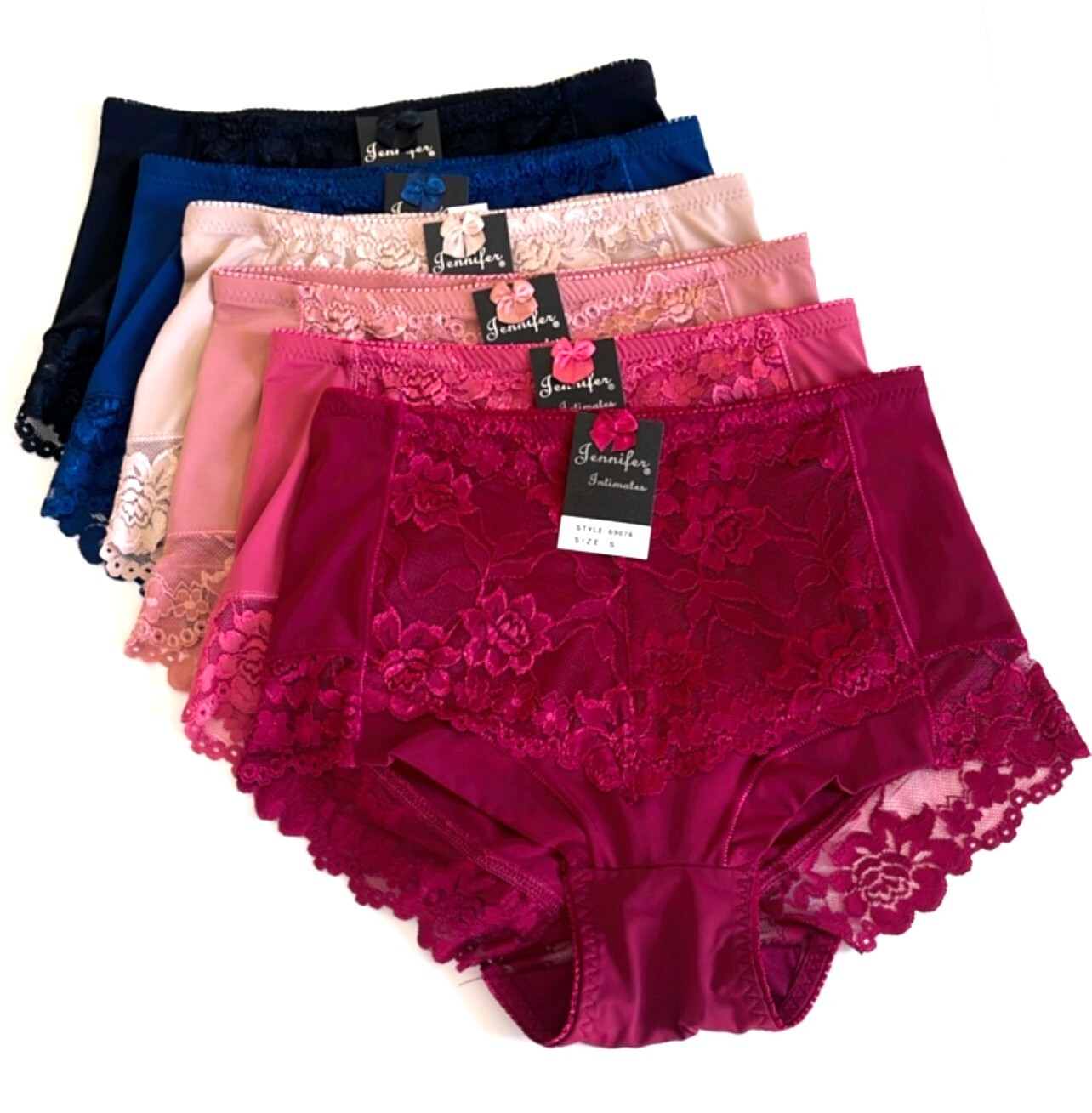 Lot 6 Briefs High Waist Light Tummy Control Full Coverage Lace Girdle Panty 2XL