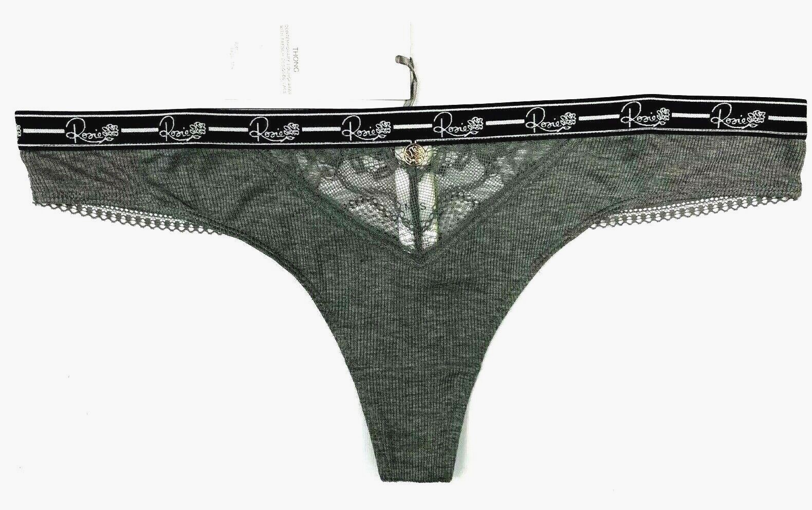 M&S Rosie for Autograph Ribbed Lounge Thong UK 12 14 16 & 18 Grey Marl BNWT