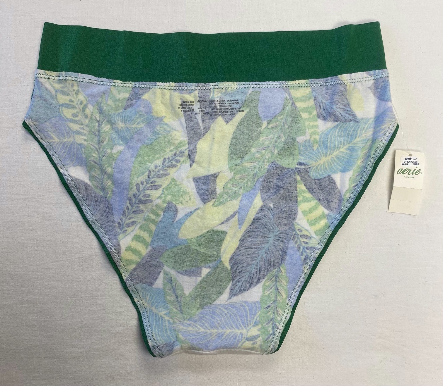 Aerie Cotton Crossover High Waisted Mom Underwear — BRIGHT TEAL S