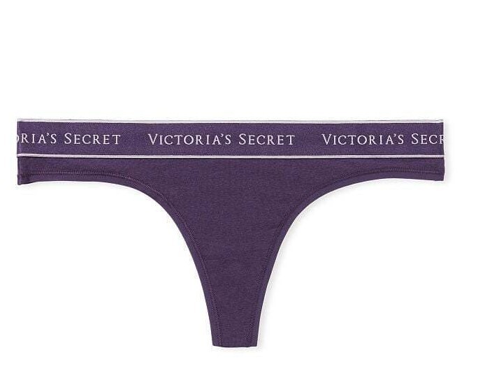 Victoria’s Secret Sexy Logo Band Lingerie Thong Purple Valiant Pantie M NWT