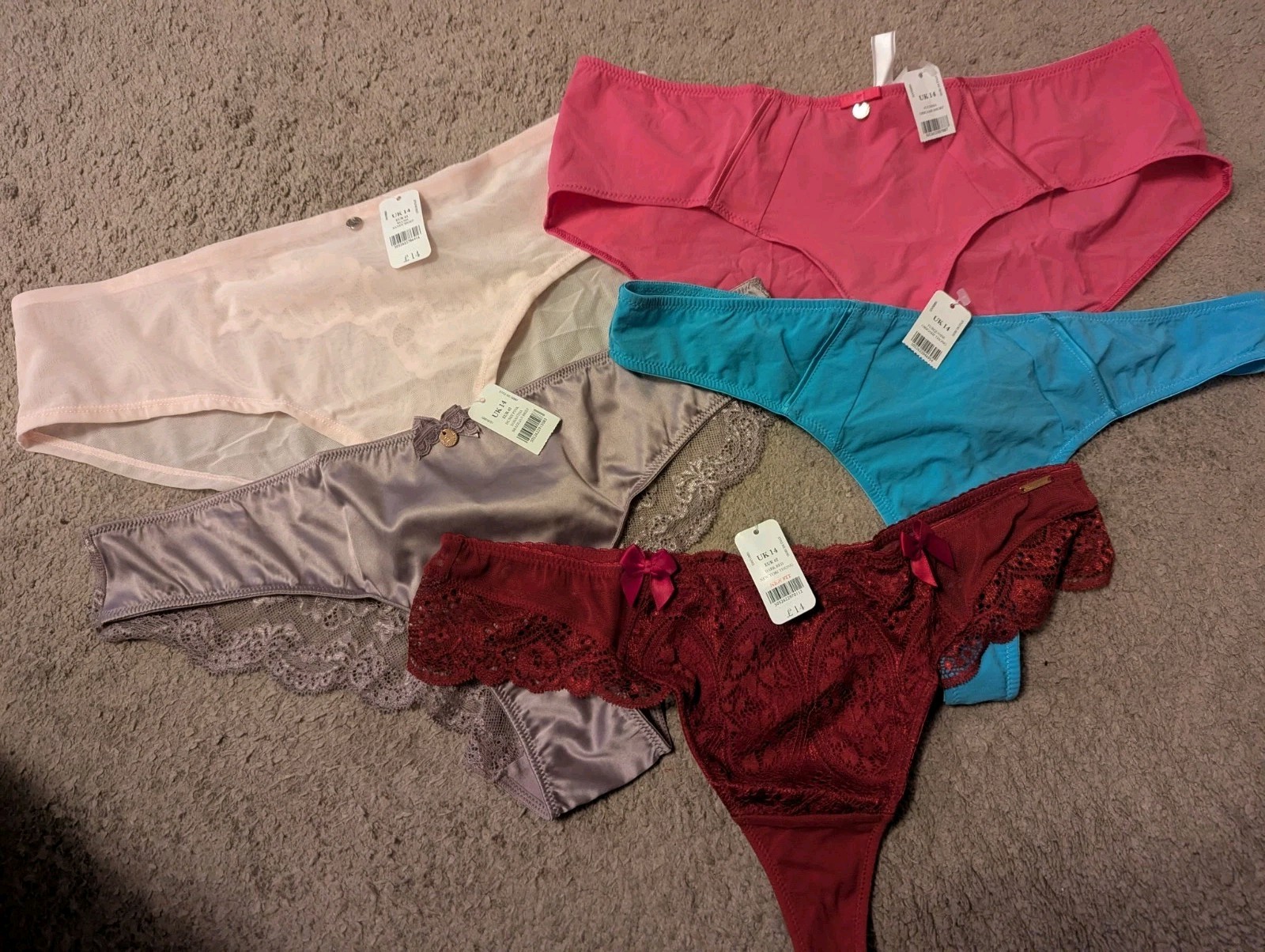 5 X BOUX AVENUE ASSORTED BRIEFS SHORTS THONGS SIZE UK 14 NEW RRP £62