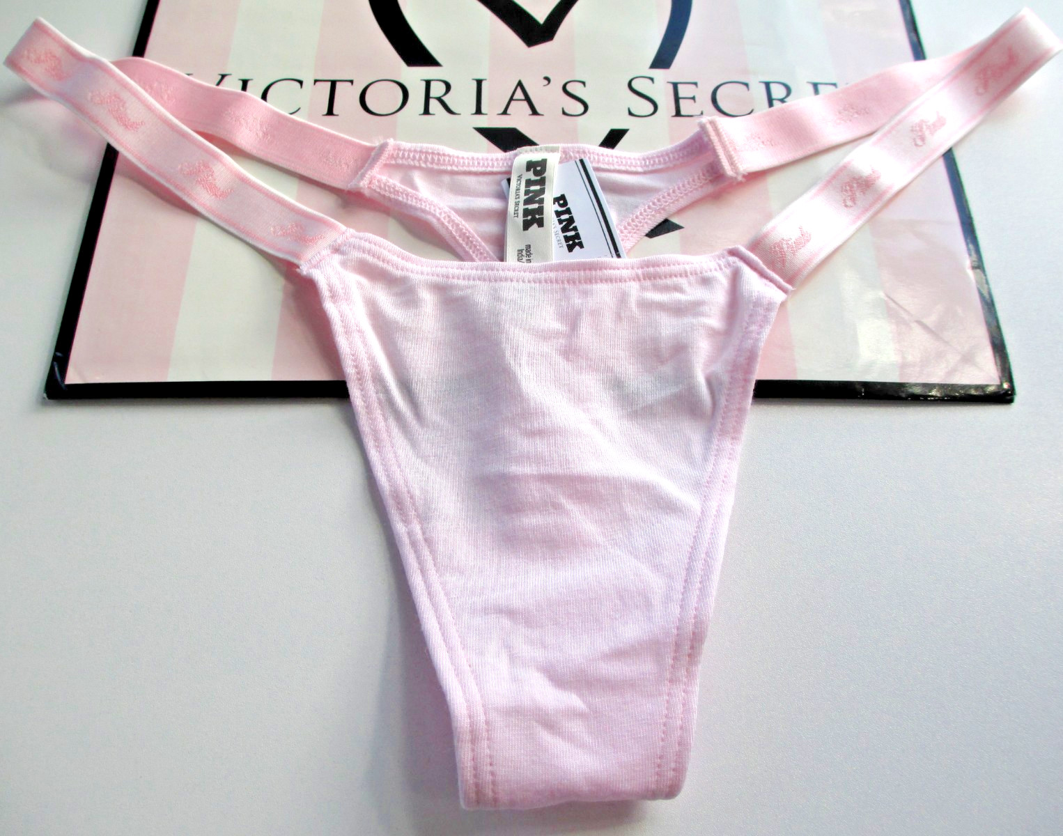 VICTORIA’S SECRET PINK Cotton High Leg Micro Thong Panty VS Pink Tulip S M L XL