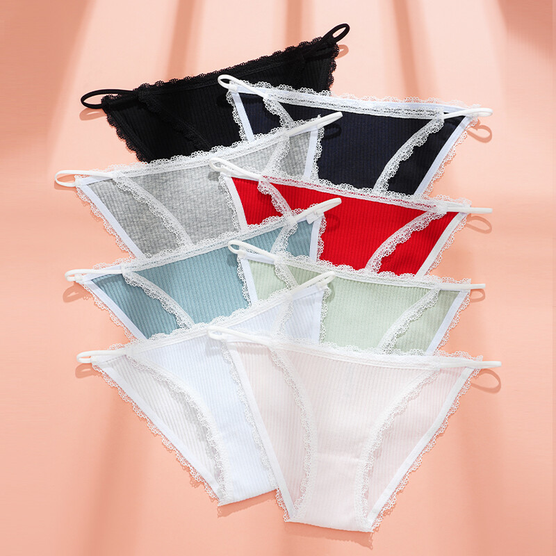 4 Pack Lot Sexy Womens Cotton Panties Briefs String Bikinis Lingeries Underwear