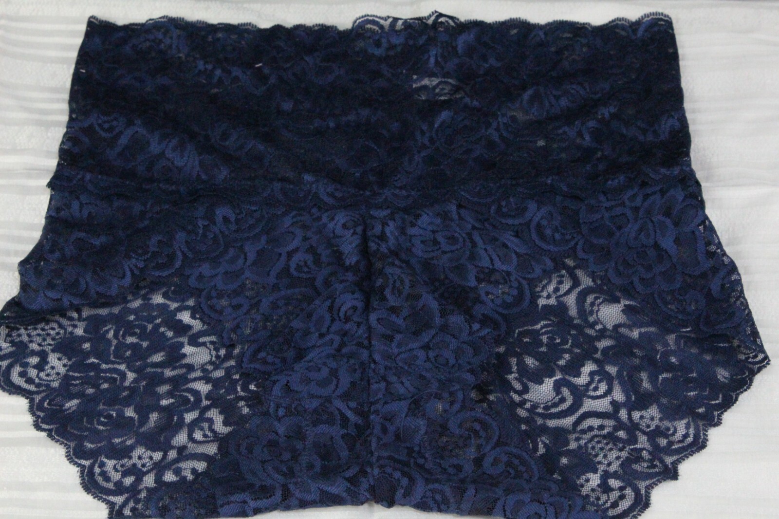 Women’s Chinese Size 2XL High Rise Lacey Panties Color Navy Blue NWOT