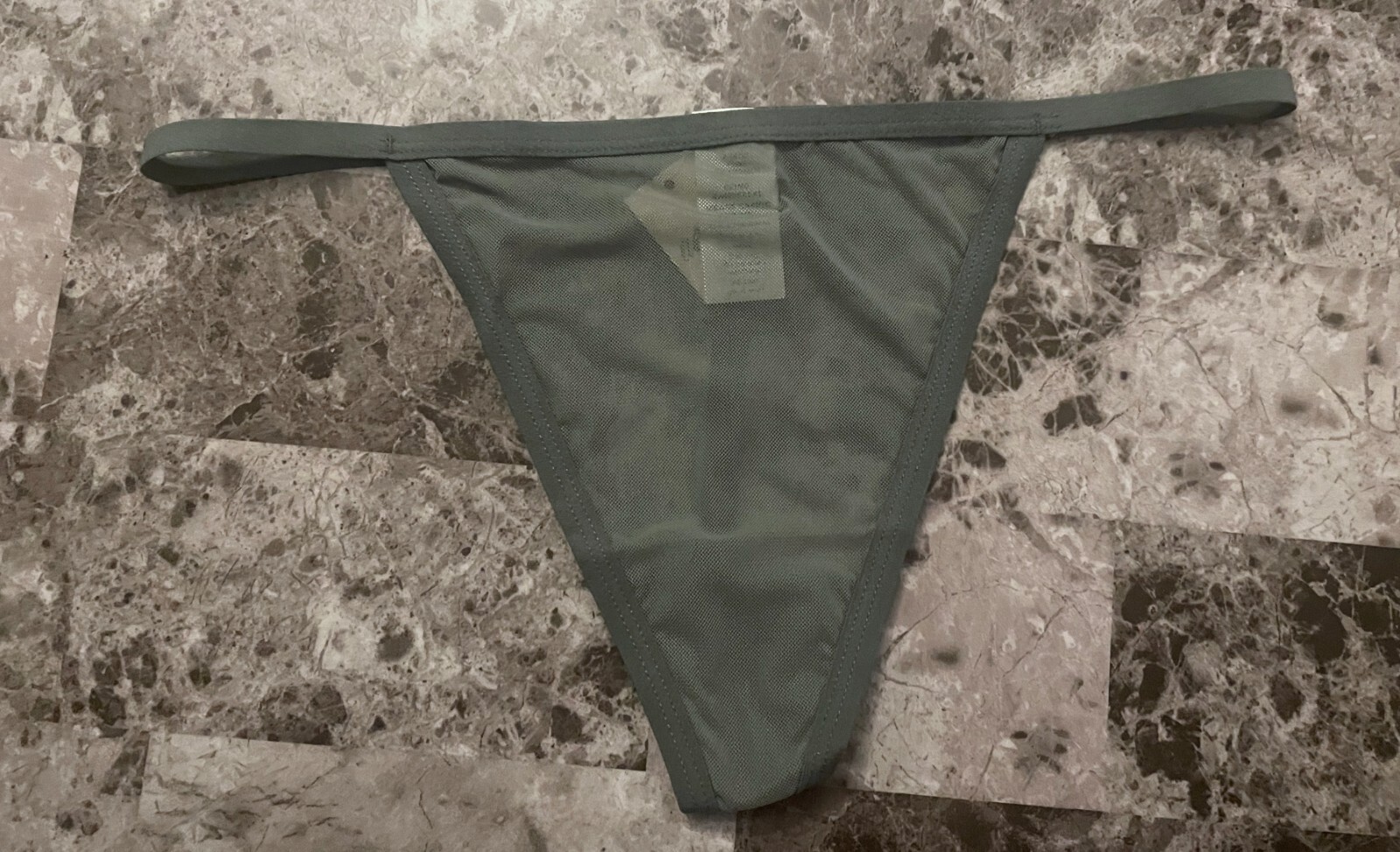 NWT AERIE AMERICAN EAGLE GREEN SHEER MESH HIGH CUT V STRING THONG PANTIES