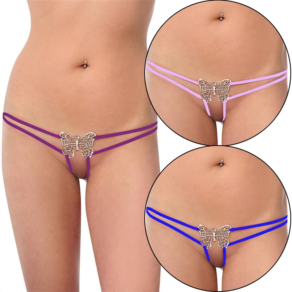 3 Pcs Sexy Women Lace Thong G-string Panties Lingerie Underwear Crotchles T-back