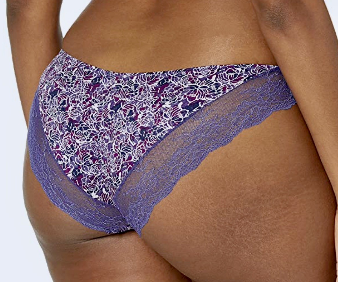 MAIDENFORM Comfort Devotion Batik Blossom Lace Back Tanga Panty Womens S 5 L XL