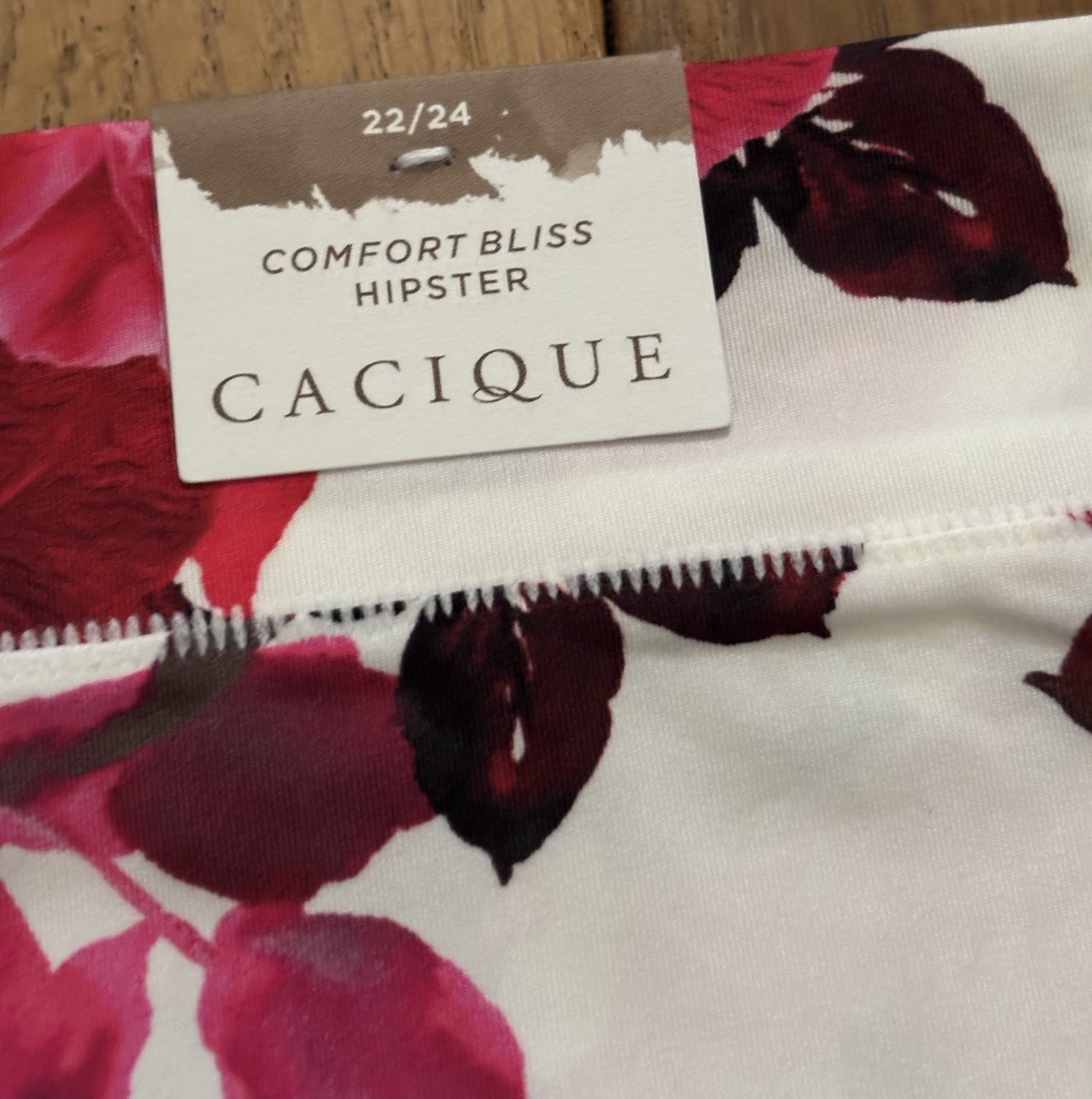 Plus Size 22/24 Lane Bryant Cacique Comfort Bliss Hipster White Pink Red Rose