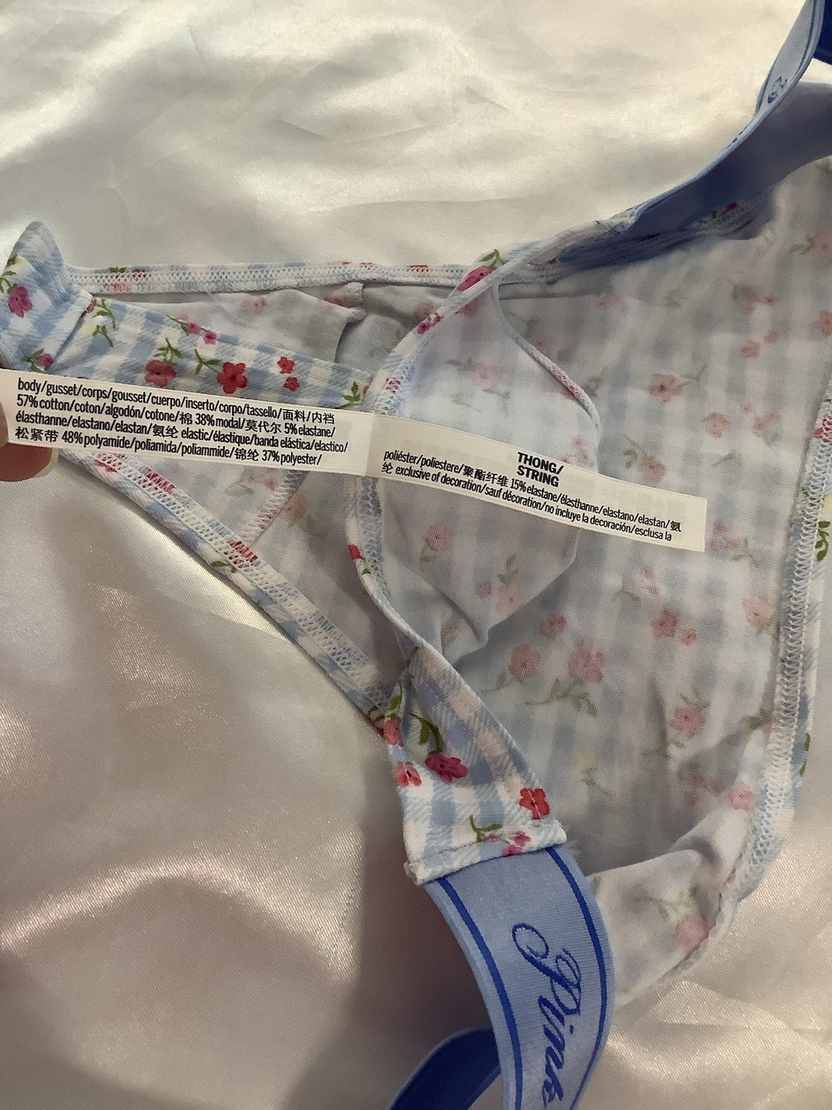 Women’s Victoria’s Secret PINK High Leg Thong Floral Gingham 5pk ($8 Each) L