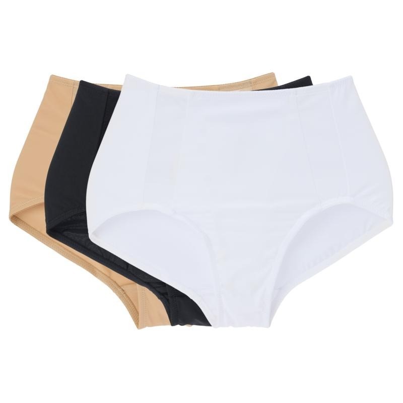 Rhonda Shear 3 Pack Mesh Insert Brief Size XS Black White Beige Underwear 663.1