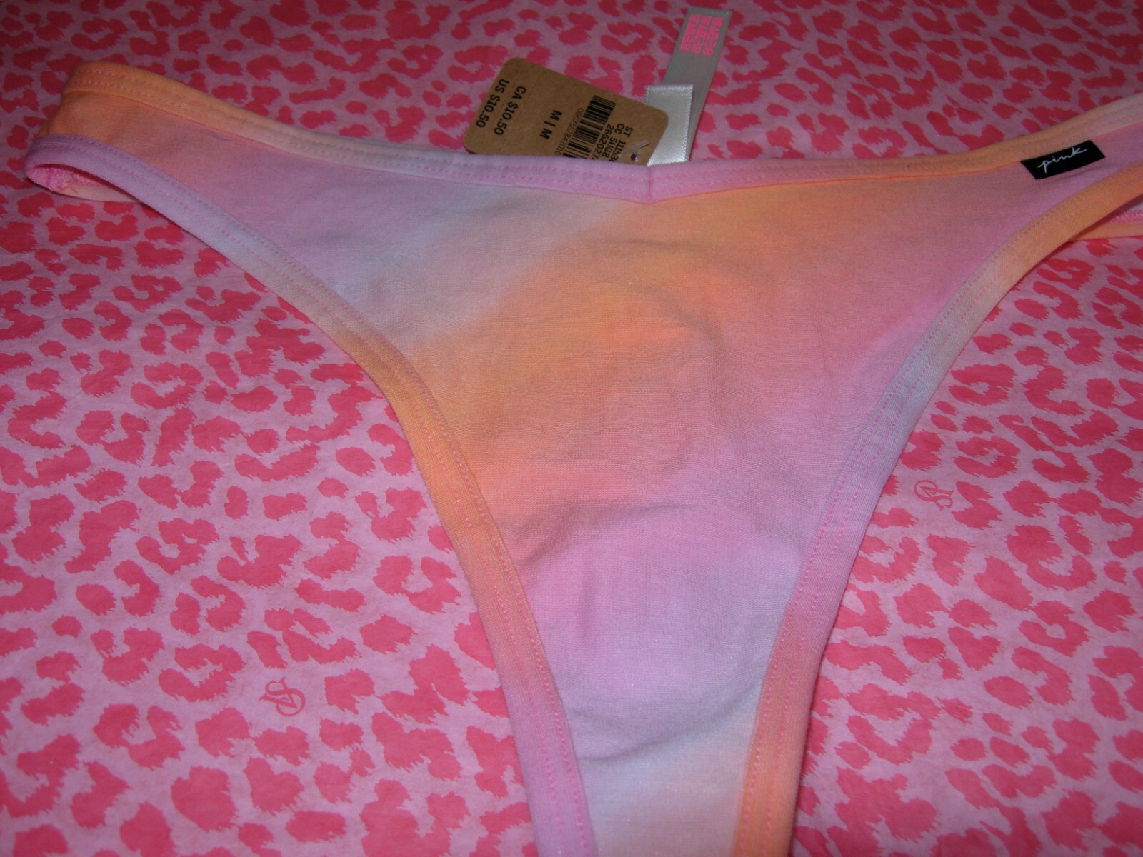 Victoria’s Secret PINK Sexy Thong String V-Cut LOGO Pink Gradient Hard2Find NWT