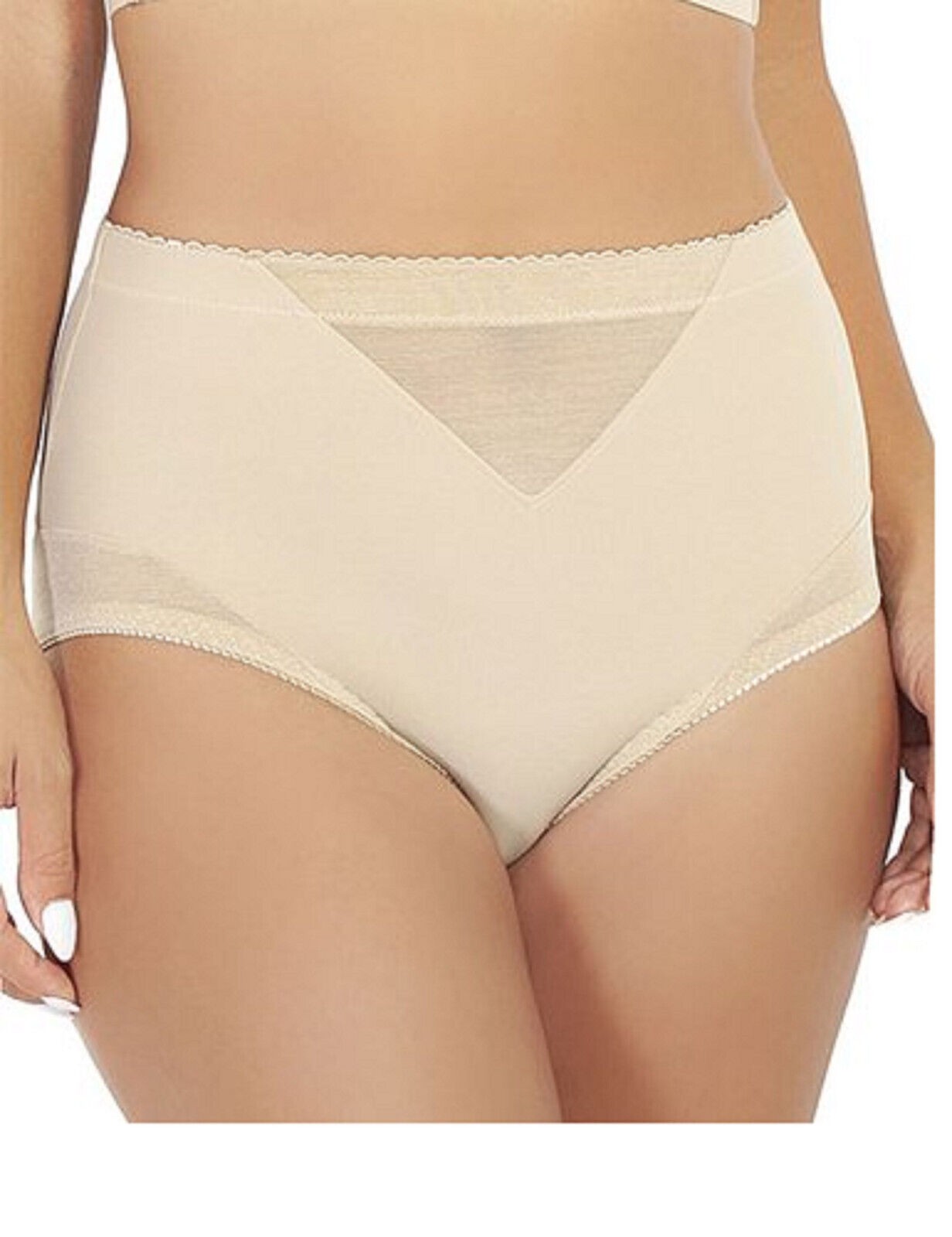 Rhonda Shear 1Pc Mesh Inset Brief Beige Size 1X