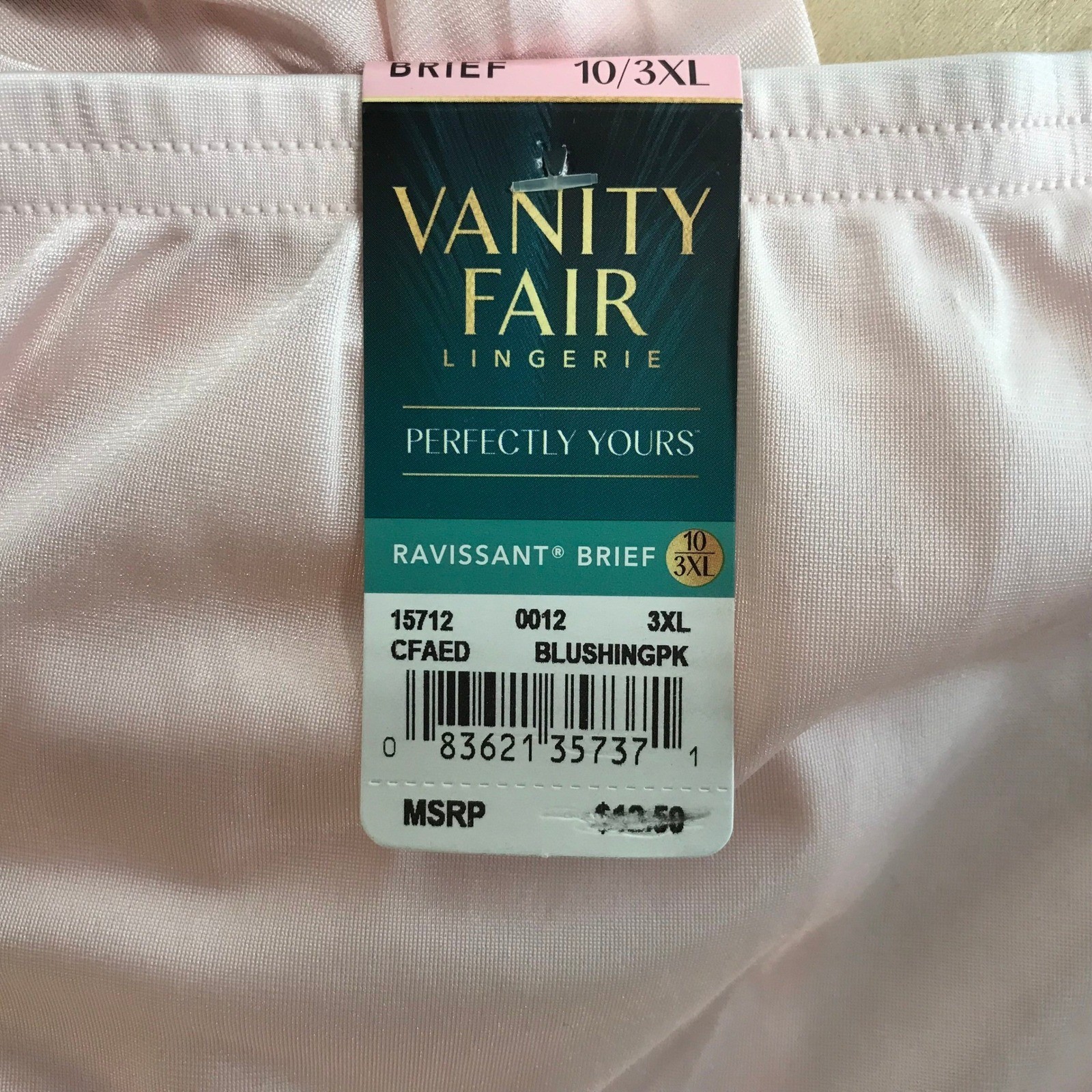 Vanity Fair LOT of 5 Ravissant Brief Pink Lingerie Style 15712 Size 3XL