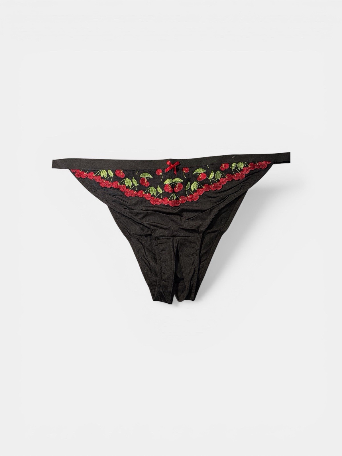 Lane Bryant Cacique Crotchless Split Gusset Brazilian panty Cherries 18/20