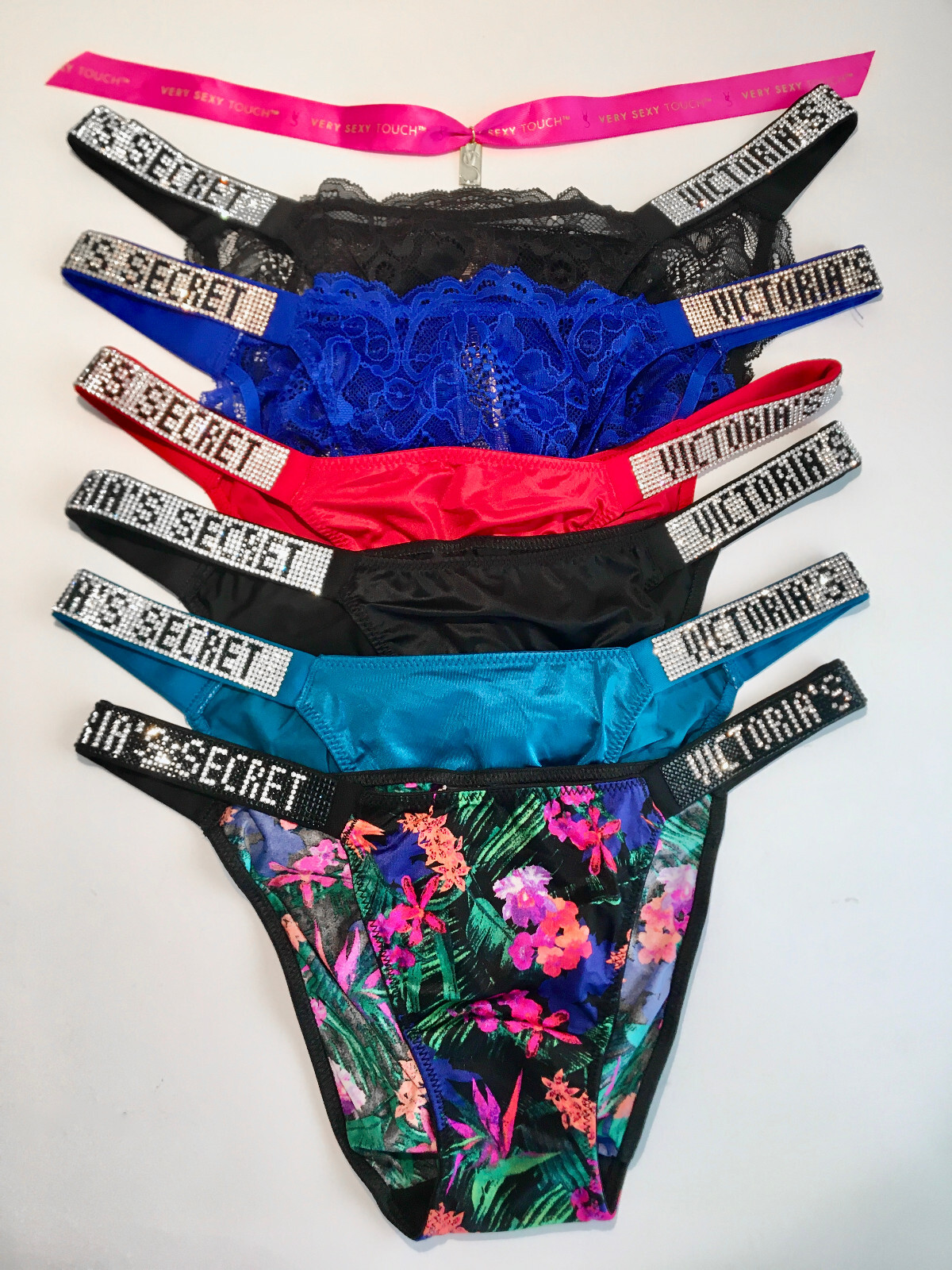 Victorias Secret RARE SEXY Bombshell Rhinestone Shine Bikini Panty Panties NWT
