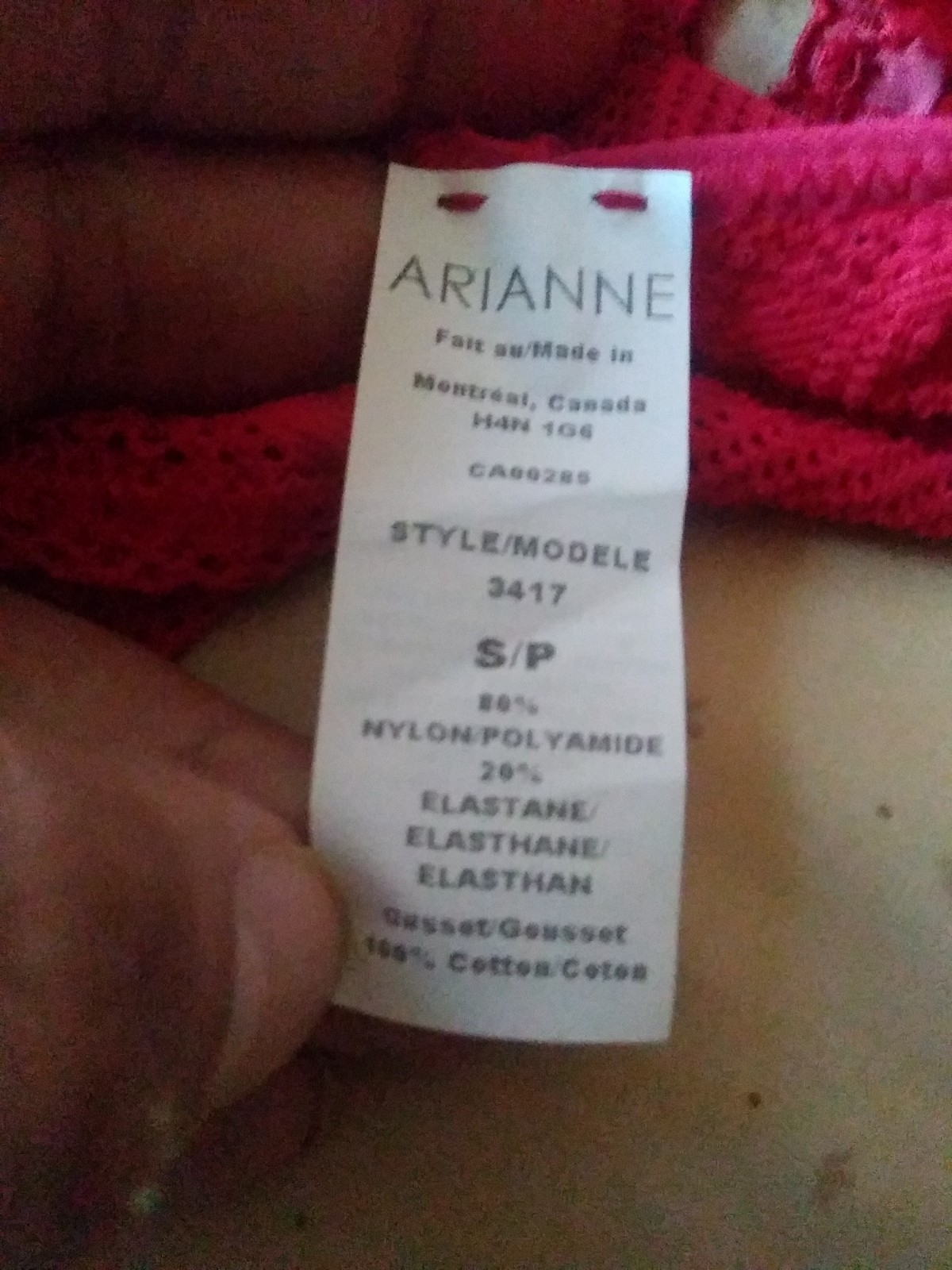 ARIANNE LINGERIE CAMISOLE AND PANTIES SIZE SMALL RED BURGUNDY KNIT NWT