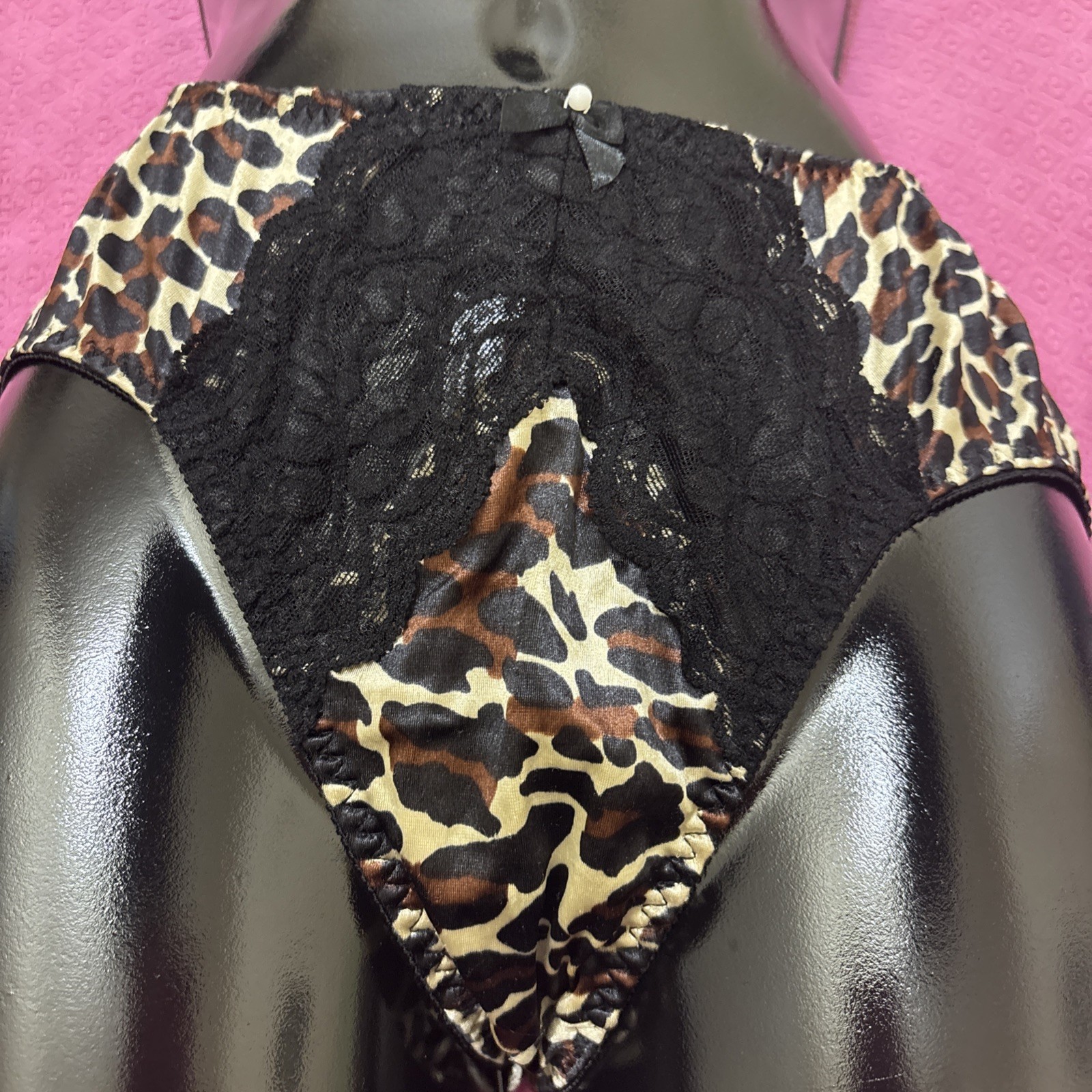 Vintage Leopard Print Black/Brown Panty #0011