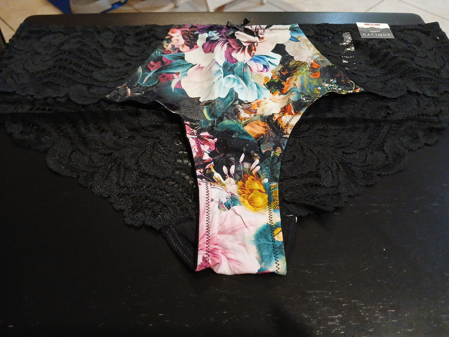 Lane Bryant 18/20 Black Multi Floral Cheeky Cacique Seriously Sexy NEW W TAG