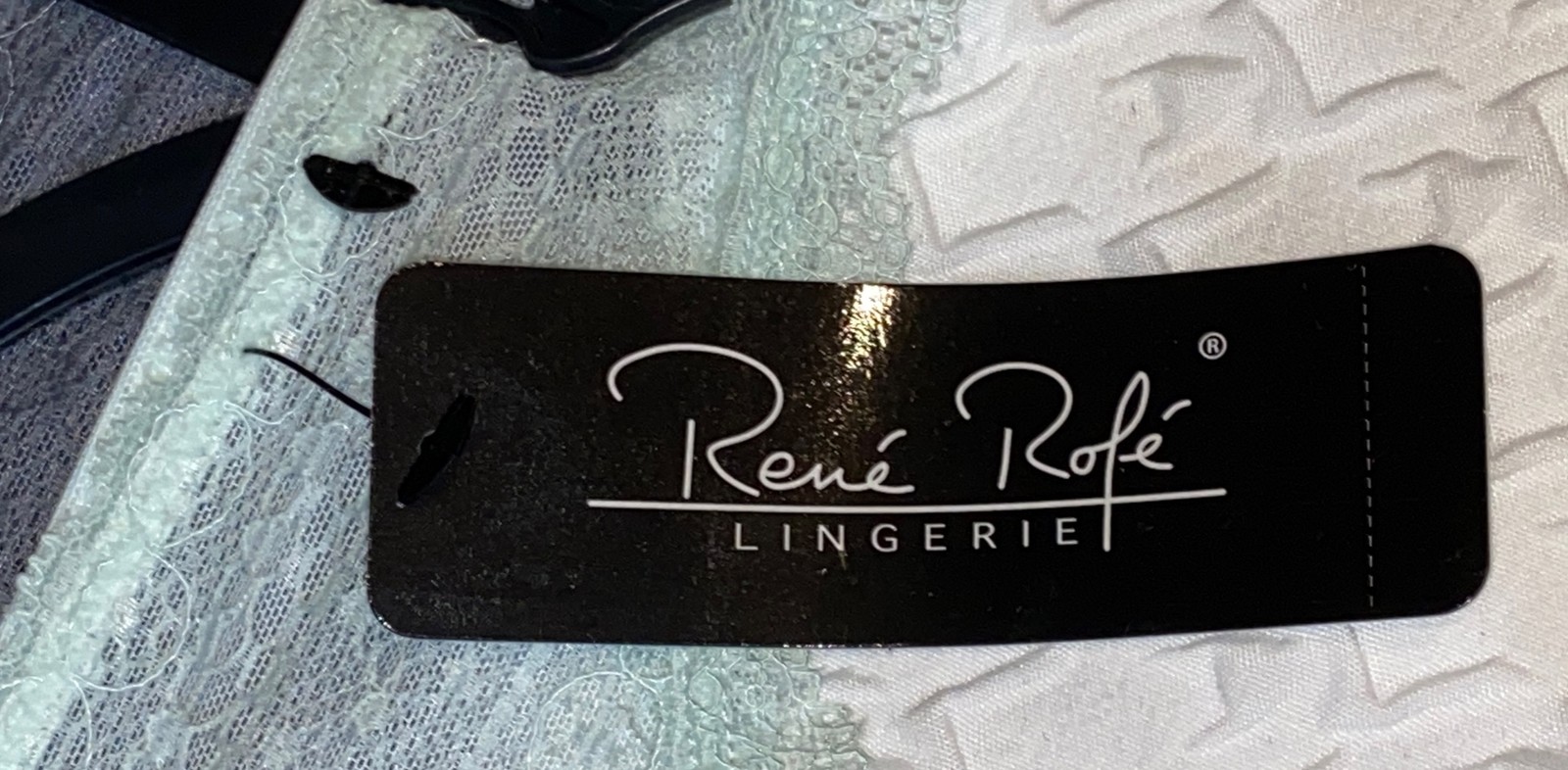 RENE ROFE 3 Pack Lace Trim Mint Green Blue Grey Mesh Thong Panty Womens M 6 L 7