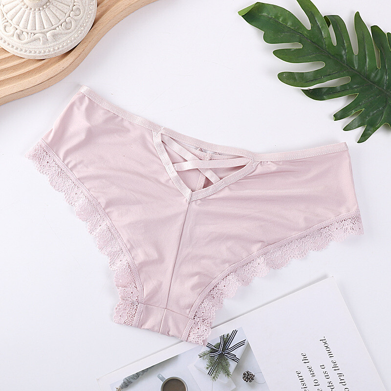 4 Pack Lot Sexy Womens Ice Silky Panties Brief Ladies Lace Underwear Lingeries