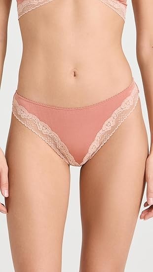 Eberjey Flora Thong Panties Womens Large Rouge Pink Lace Stretch Pull On BUU121