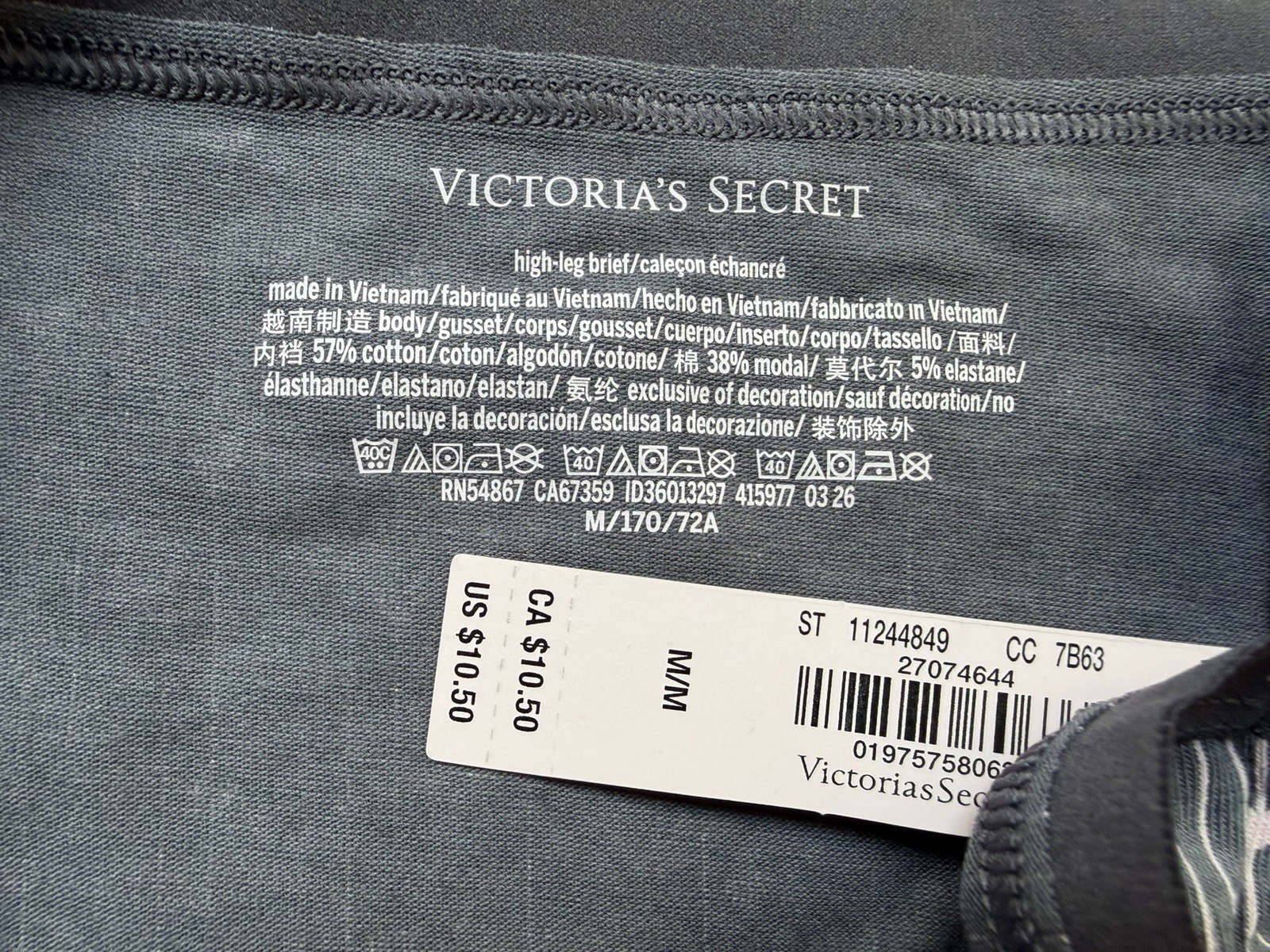5 Pack Victoria’s Secret sz M High Leg Cotton Brief Logo Panty Bundle Lot Set