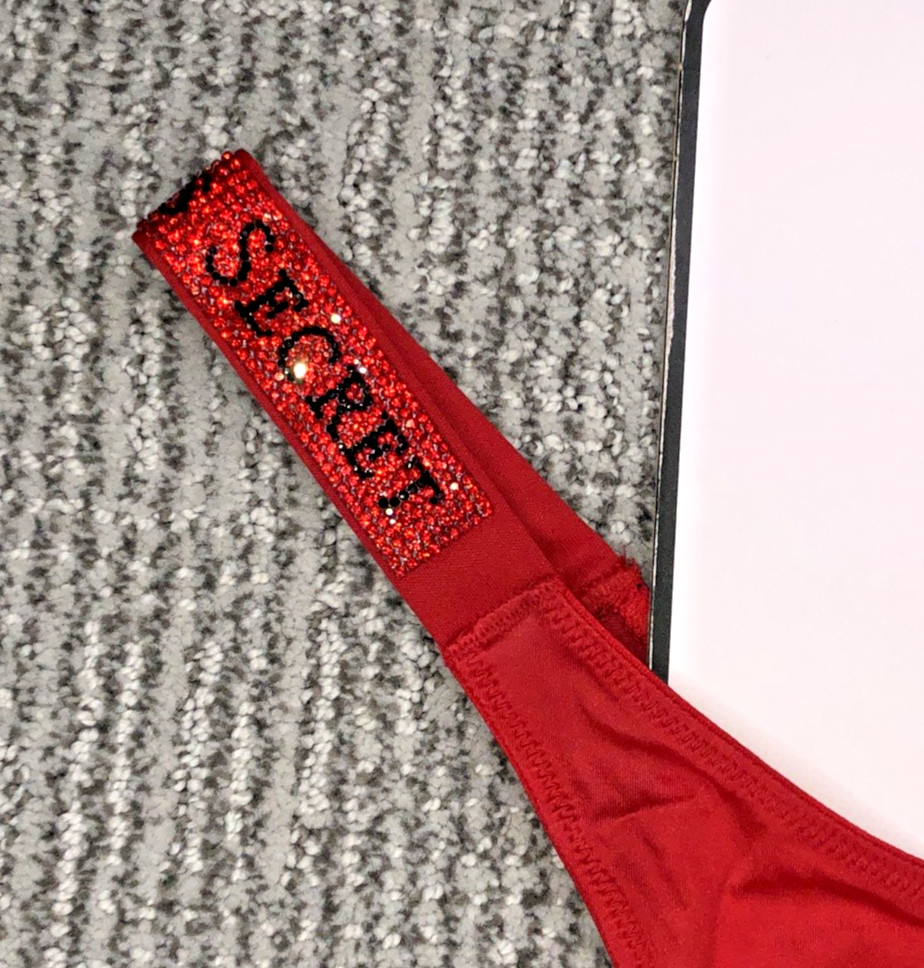 Victoria’s Secret Very Sexy NWT Small Red Spellout Shine Strap Brazilian Panty