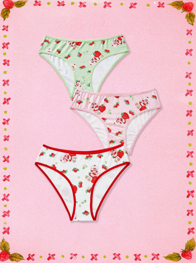 Strawberry Shortcake Kawaii DDLG Cute Cartoon Bikini Panties – Pack of 3