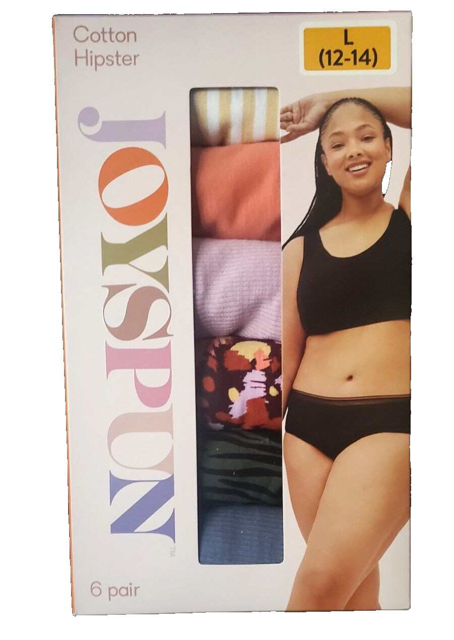Joyspun Womens Cotton High Cut Bikini Underwear – M (8-10) – Multi Color 6 Pair