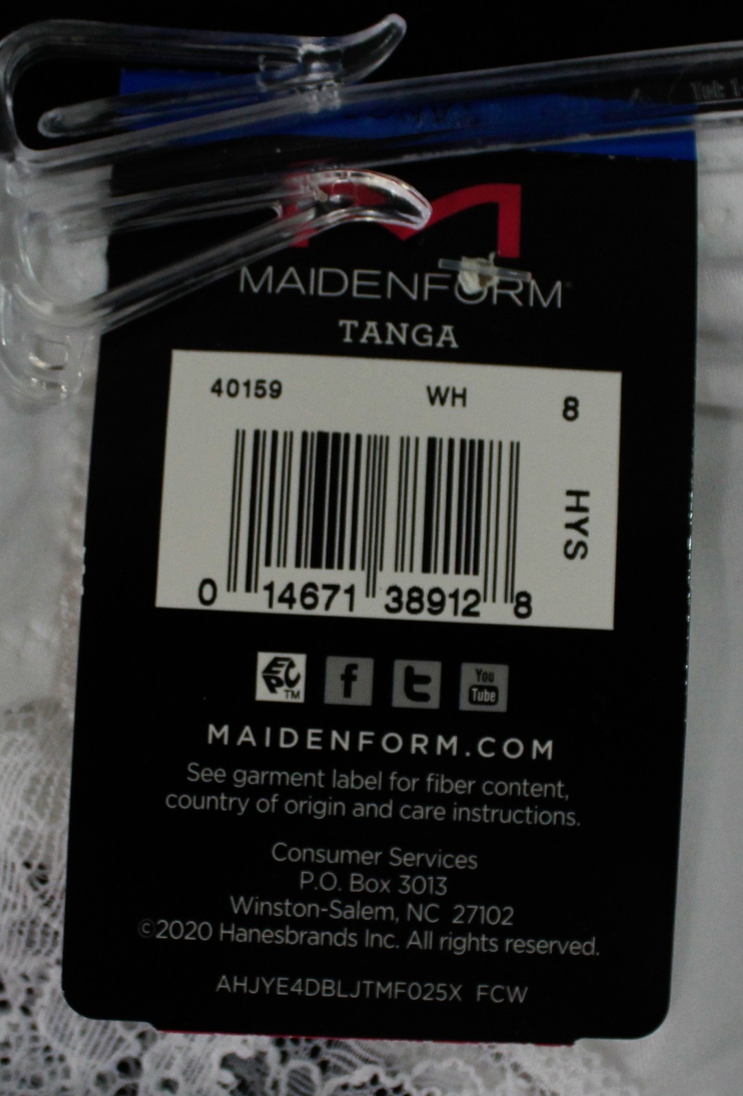 Maidenform Women’s Lace Back Tanga Underwear CN6 White Extra Large NWT