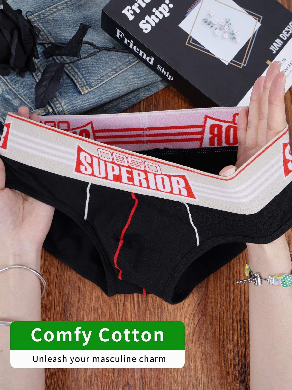 1PCS Men’s 0850 SUPERIOR Print Briefs Comfy Cotton Breathable Low Rise Underwear