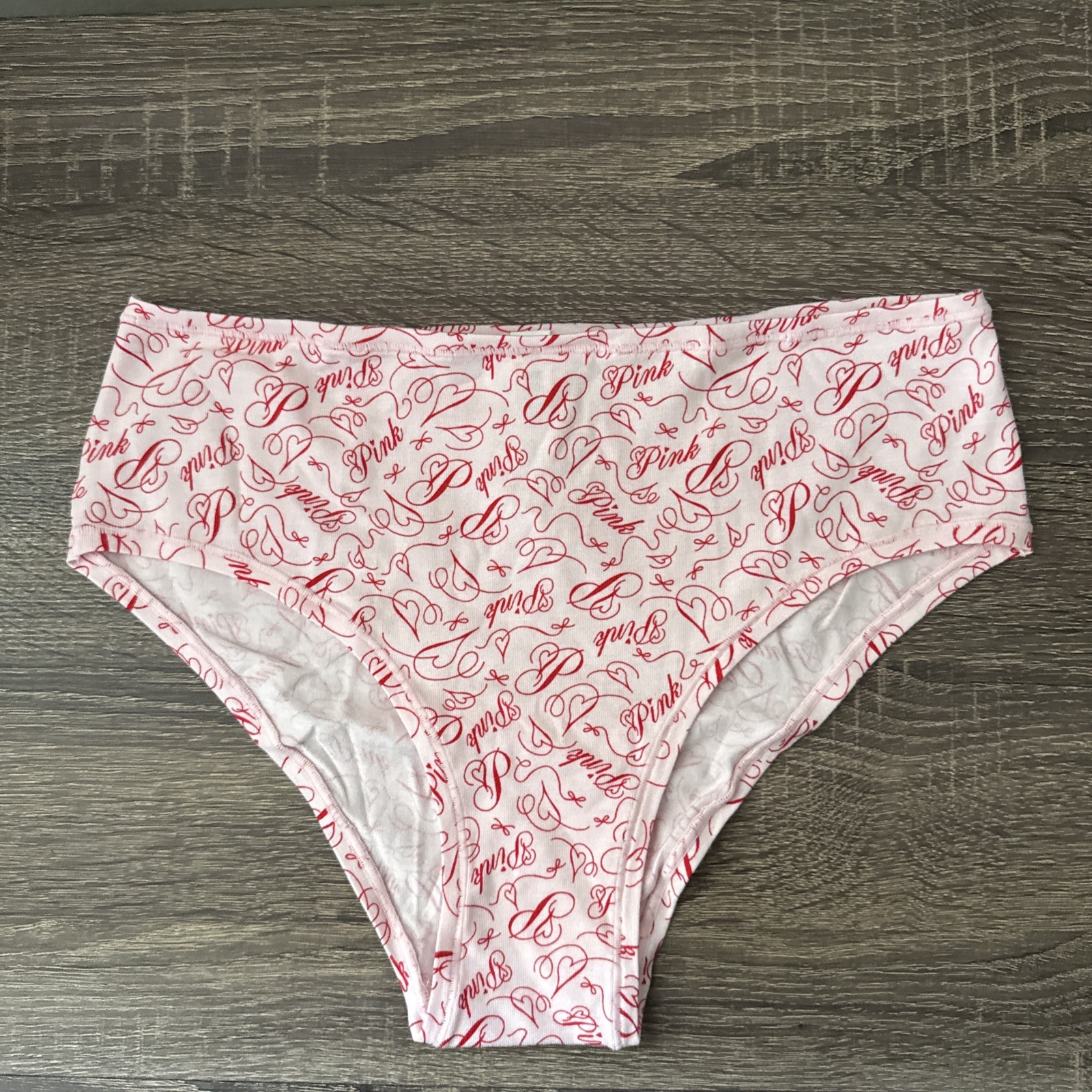 Pink By Victoria’s Secret, Xl Pink Script Stretch, Smooth, Cheeky Panties