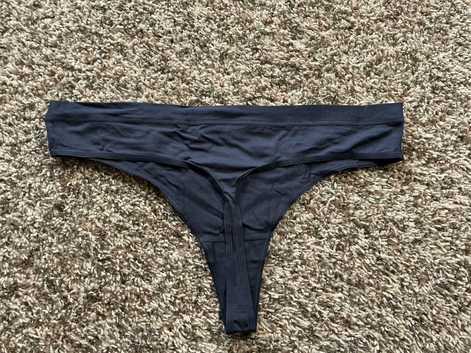 Womens Duluth Trading Thong Panties Size Large Black NWOT