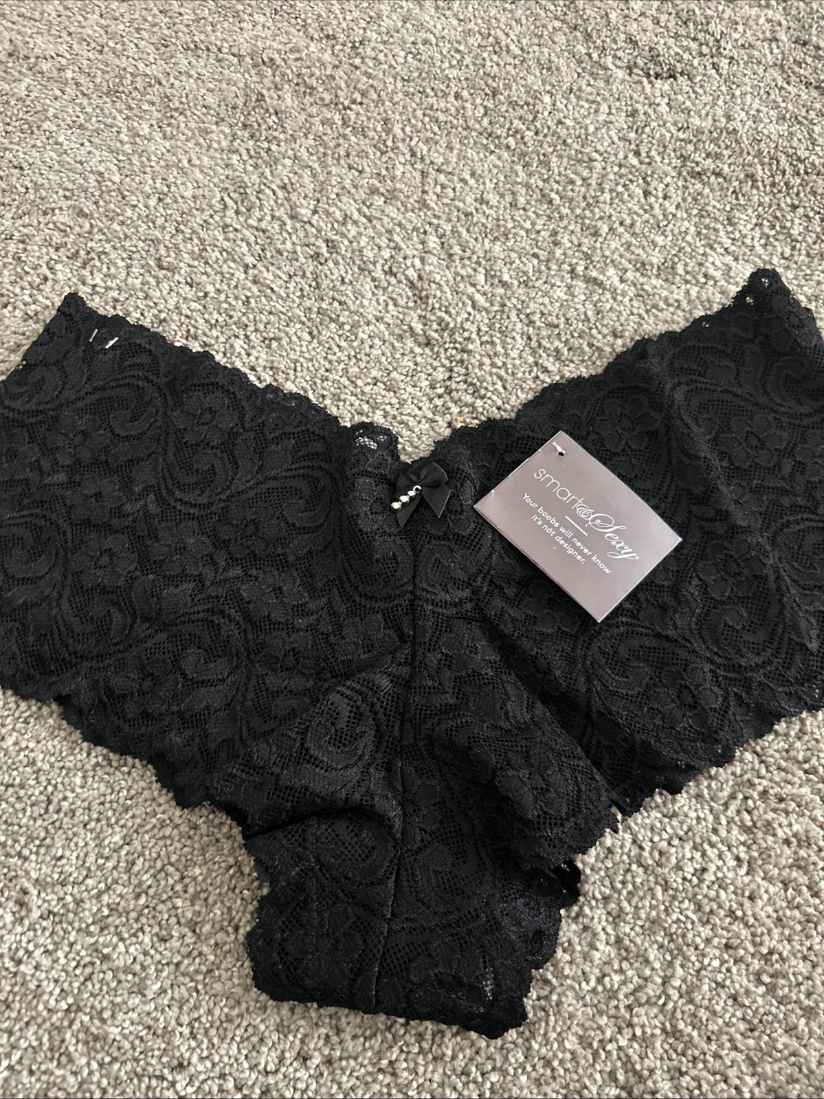 NEW Smart and Sexy SA131 Lace Cheeky Panty – 2 Pack Black Size 7