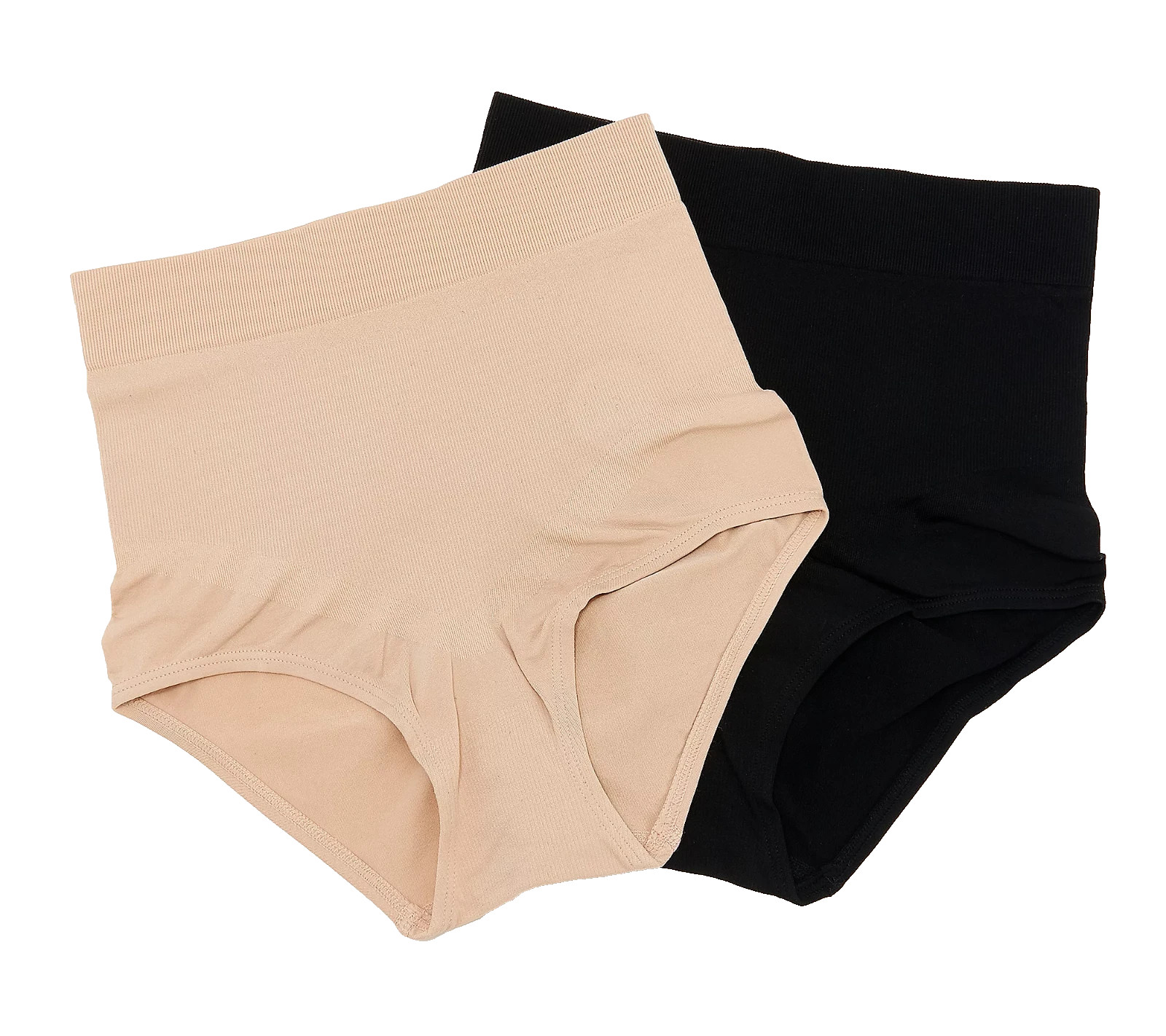 Breezies~Set of 2~Seamless Shaping Briefs~Medium~Black/Sunbeige~A392223 11057
