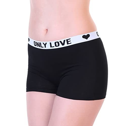 G6514ASST12UM Angelina Women Boy Shorts Panties Only Love 6 Pack Multi M