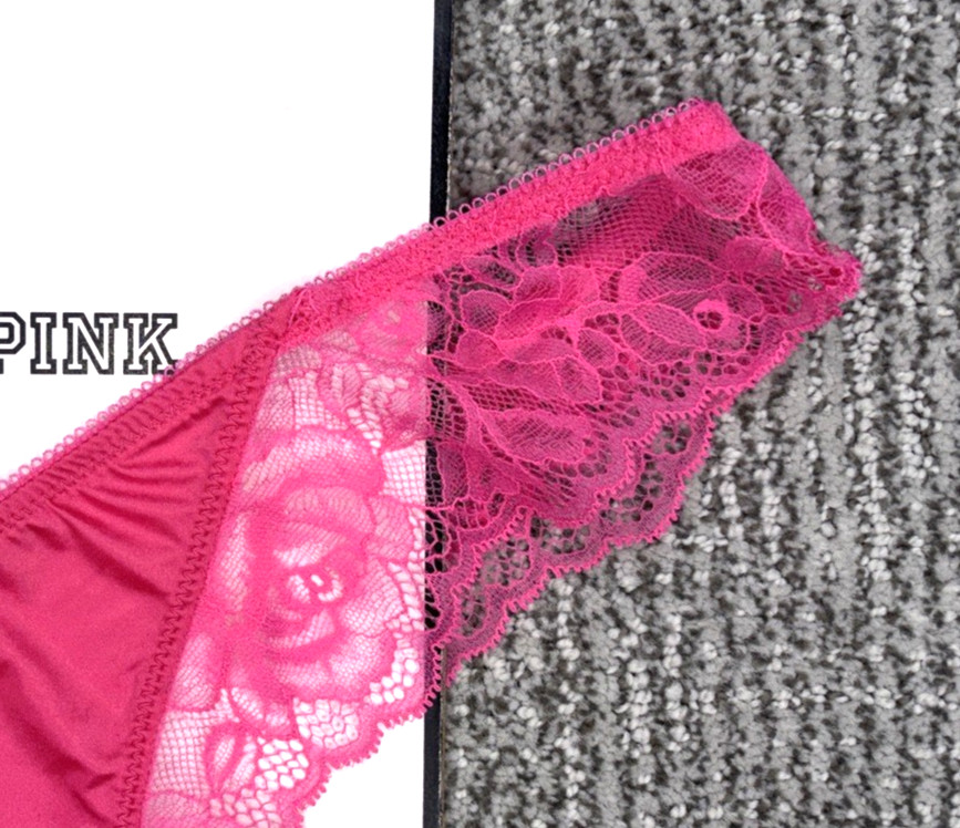 Victoria’s Secret Very Sexy NWT Small Pink Lace Trim High Leg Thong Panty