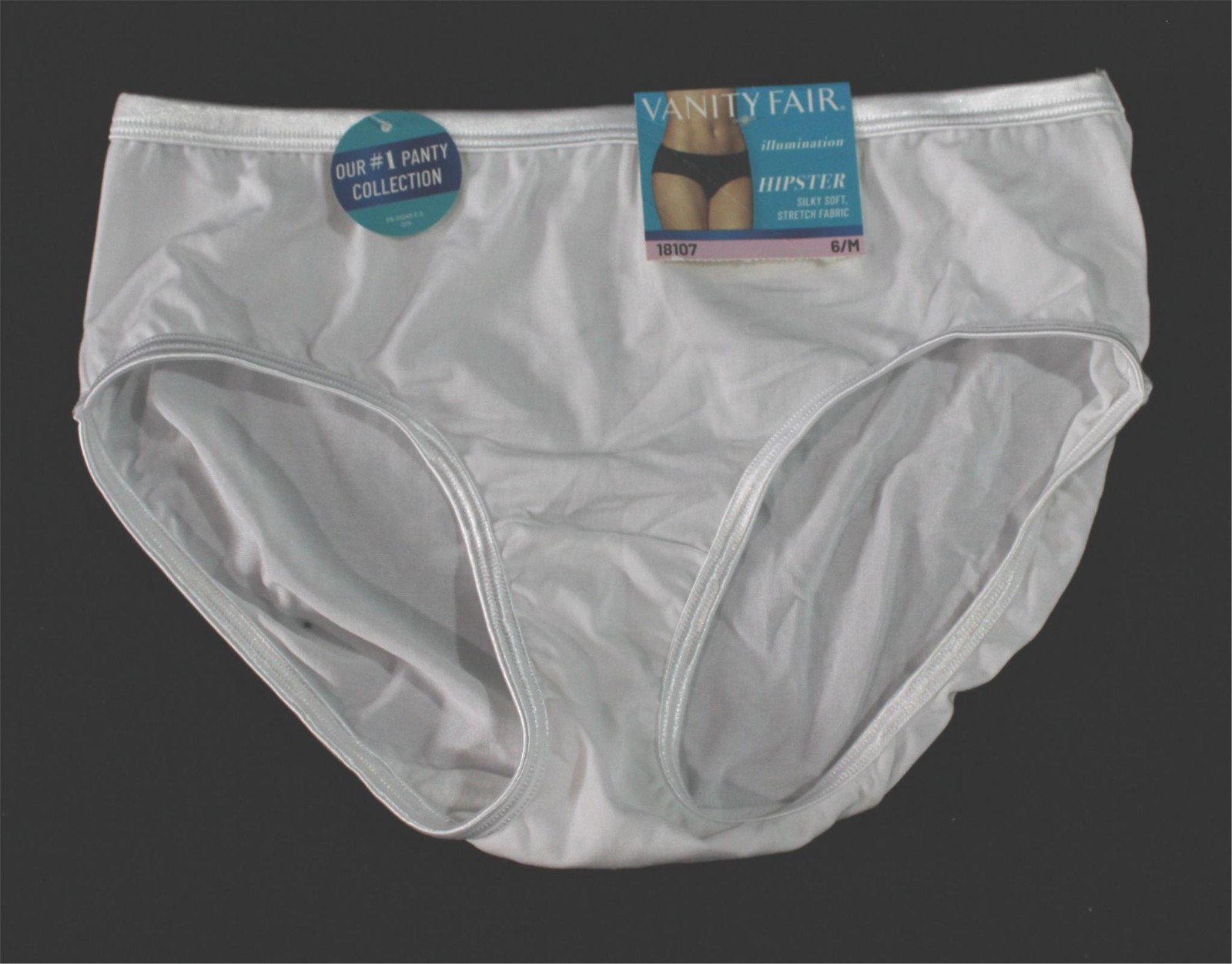 Vanity Fair Lingerie Womens Illumination Body Shine Hipster CN6 White Medium NWT