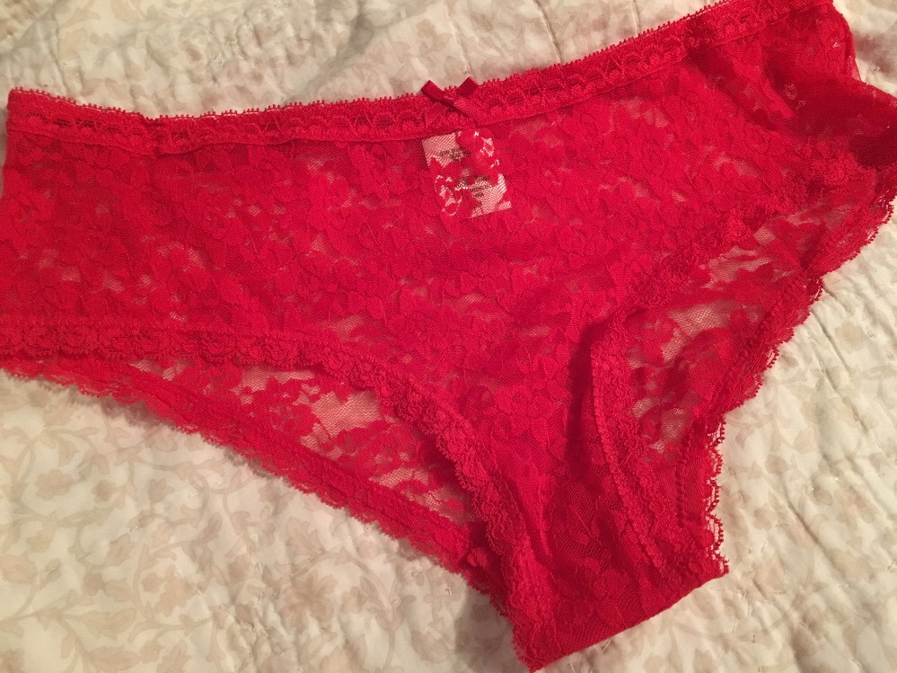 Full Lace Semi Sheer Panties Full Brief Size M New W Out Tags – Red Lace