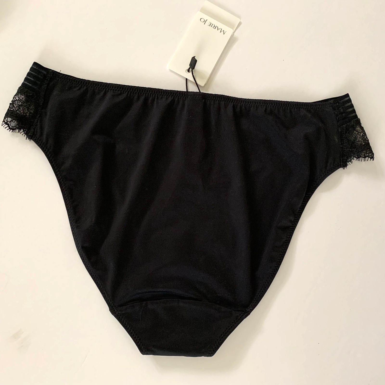 NWT Marie Jo Angelina Lace Bikini Panty Sm Graphite Charcoal Black