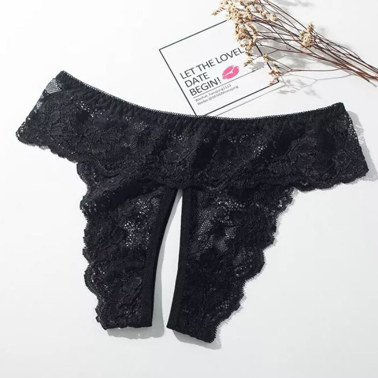 Sexy Ladies Womens Crotchles Panties Underwear See Through Lace Lingeries Briefs