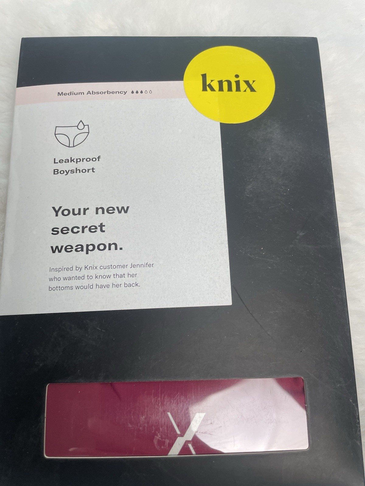Knix Leakproof Cerise Boyshort Panties Solid Logo Opaque Women’s Size M