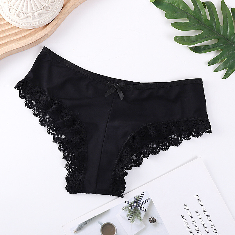 4 Pack Lot Sexy Womens Ice Silky Panties Brief Ladies Lace Underwear Lingeries
