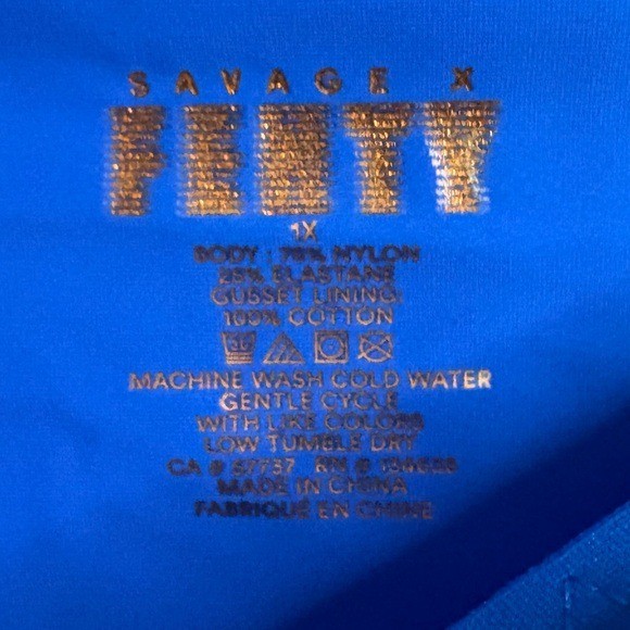 Savage X Fenty Royal Blue Seamless Underwear Panty 1X NWT