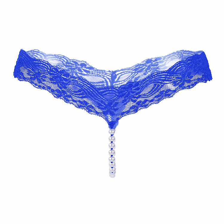 Sexy Womens See Through Lace Panties G-string Thongs Pearl Underwear Lingeries