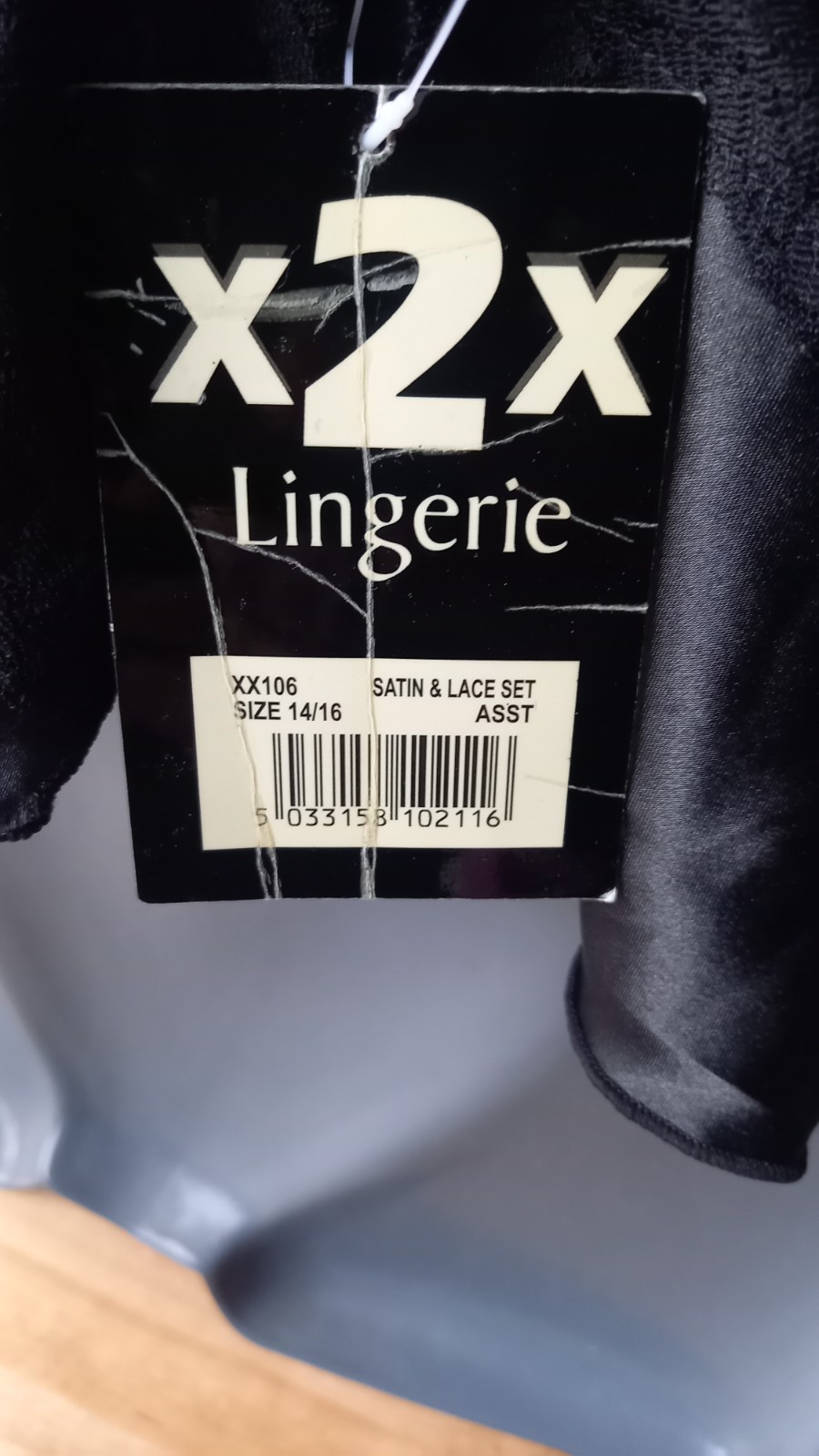 Black Satin Silk Like Camisole Front Tie Thin Straps Lingerie Cami size14-16 NEW