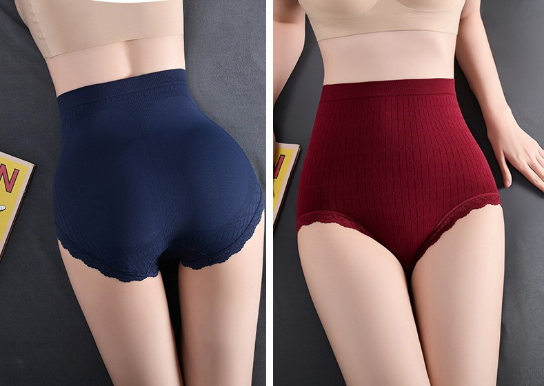 Women Briefs High Waist Tummy Control Lace Panties Hip up Underpants 92319